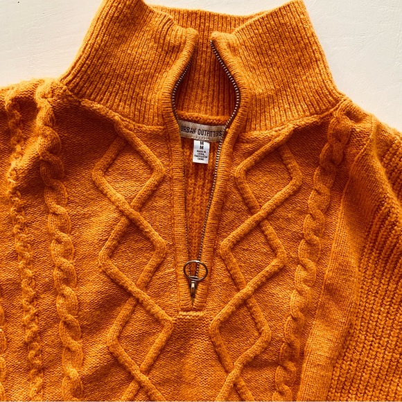 Orange UO Quarter Zip Sweater - Picture 2 of 5